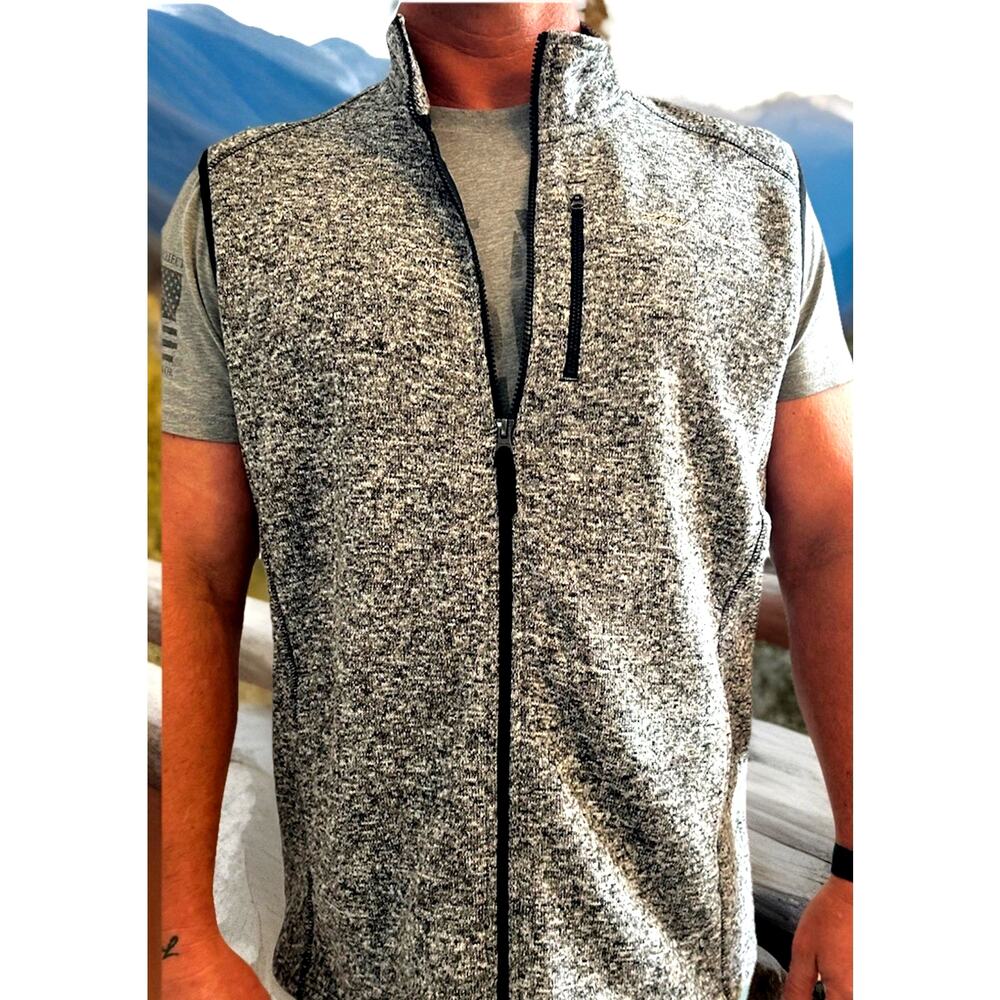 Eddie Bauer Vest XL Grey Zip Up Men's Fleece Sweater Sleeveless Gorpcore Outdoor